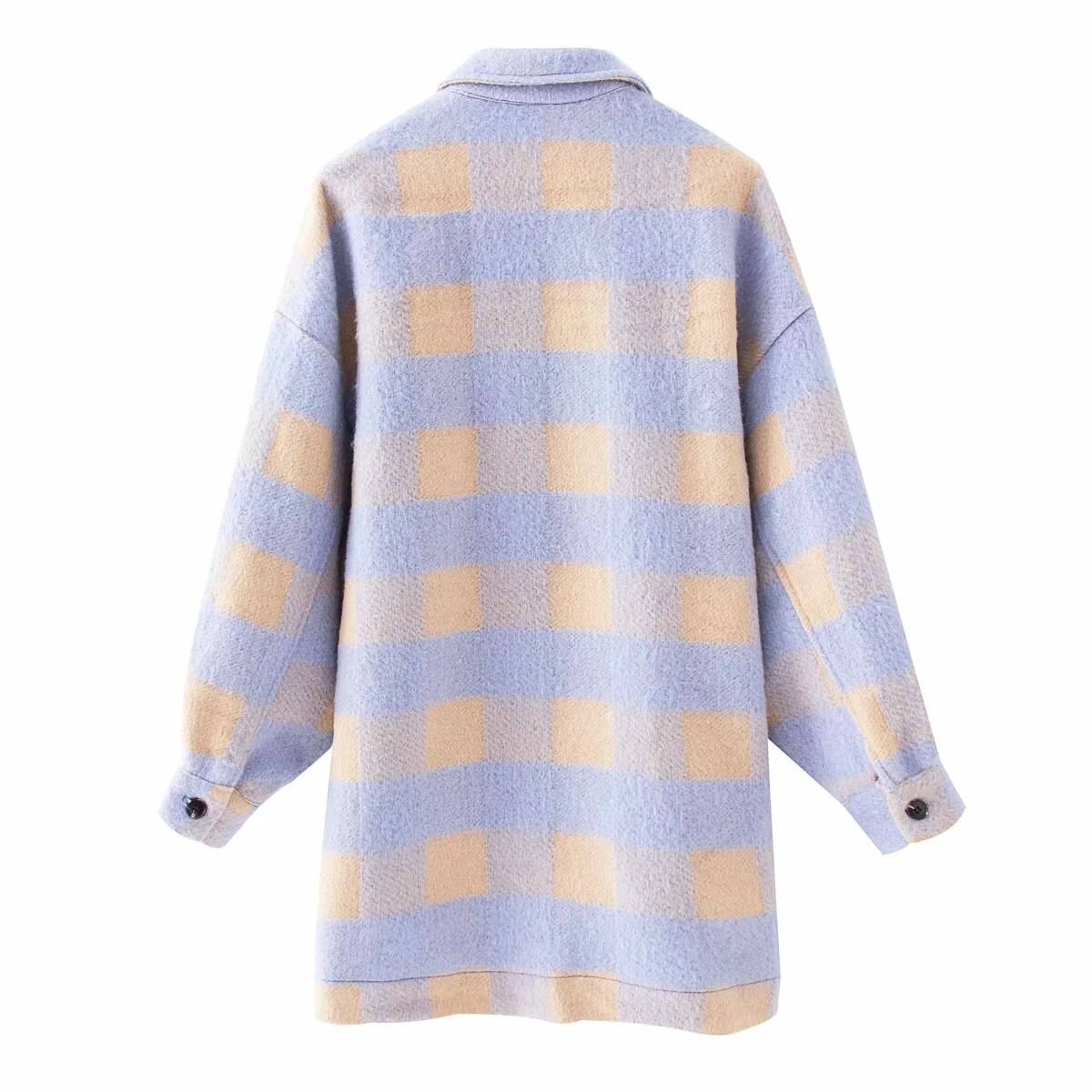 Casual Winter Oversize Plaid Wool Coat OUT0780