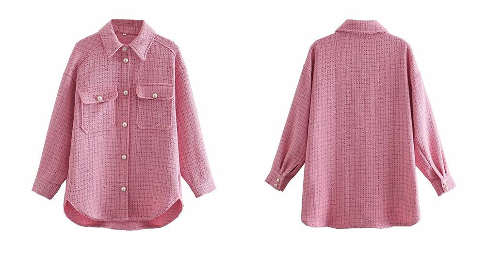 Women Retro Vintage Oversize Plaid Shirts OUT0789