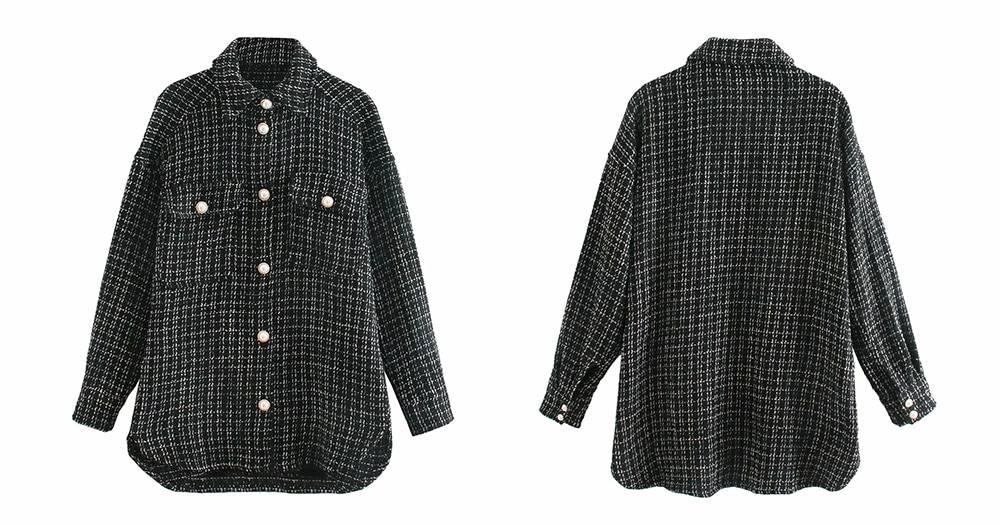 Women Retro Vintage Oversize Plaid Shirts OUT0789
