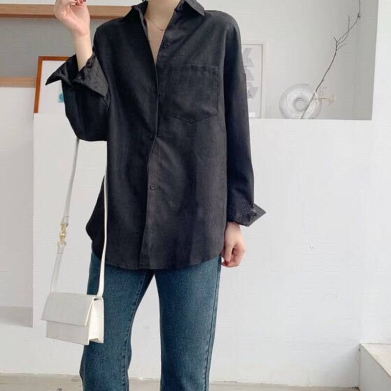 2021 Women Blouse Long Sleeve Oversized OUT0792