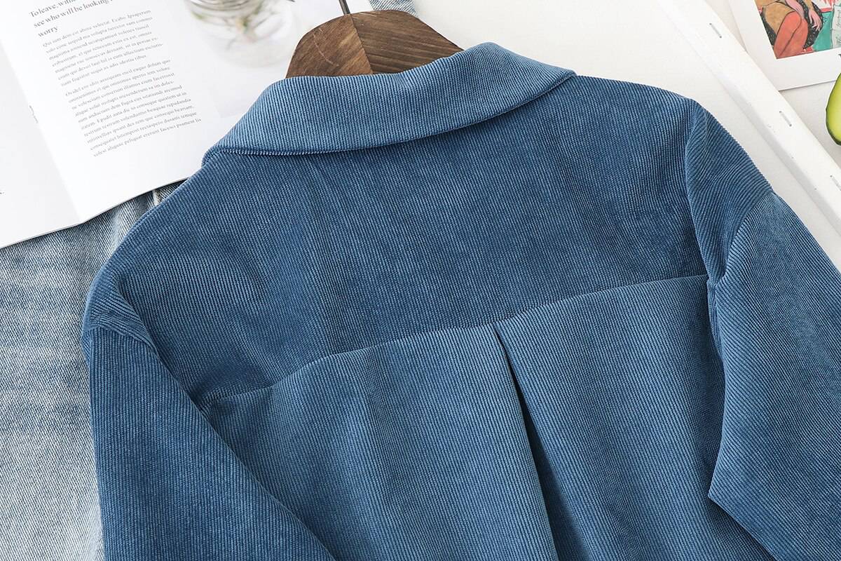New Style Women Corduroy Tunic Shirts OUT0794