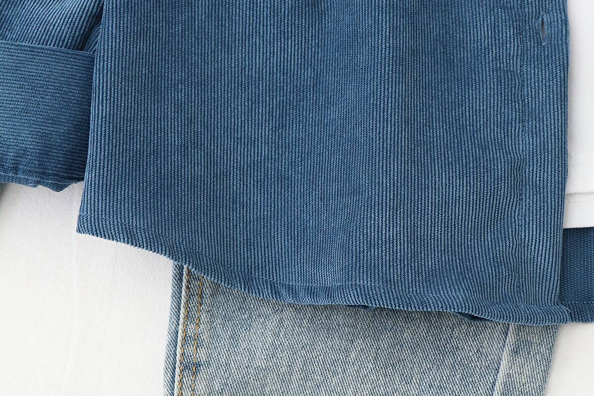 New Style Women Corduroy Tunic Shirts OUT0794