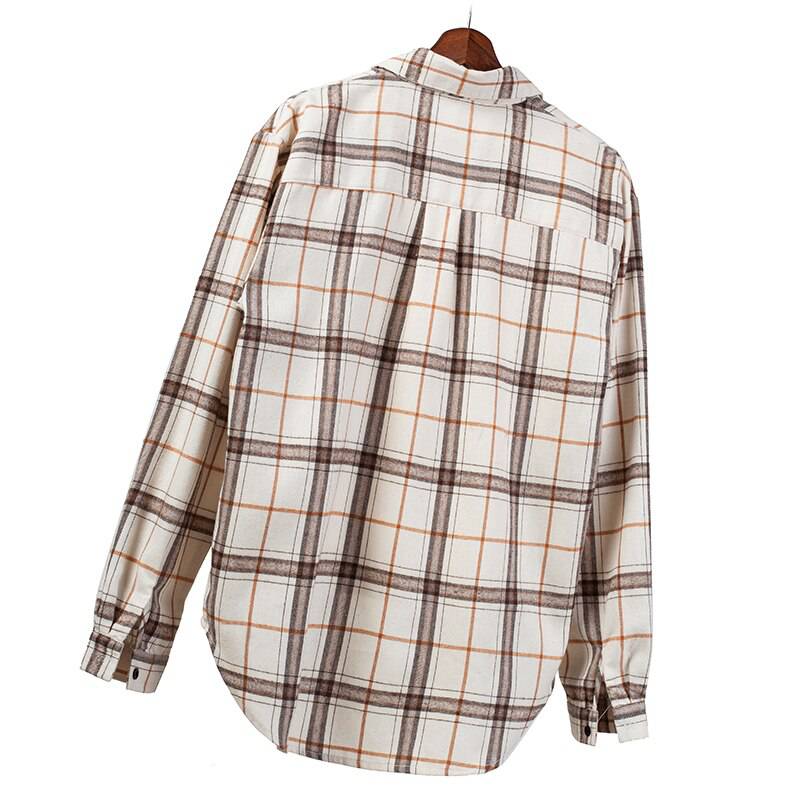 Casual Outwear Plaid Shirts Long Sleeve OUT0795