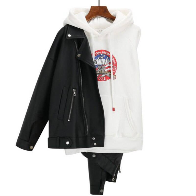 Korean Black Motor Cycle Leather Jacket OUT0798 Korean Black Motor Cycle Leather Jacket OUT0798