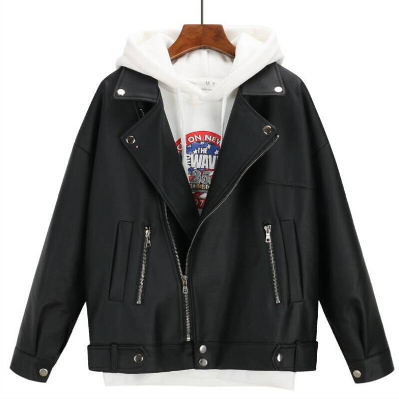 Korean Black Motor Cycle Leather Jacket OUT0798 Korean Black Motor Cycle Leather Jacket OUT0798