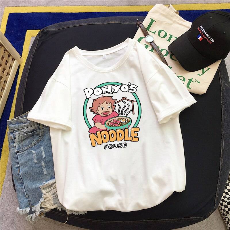 korean Food T-Shirt Harajuku Noodles Cat Print OUT0797 korean Food T-Shirt Harajuku Noodles Cat Print OUT0797