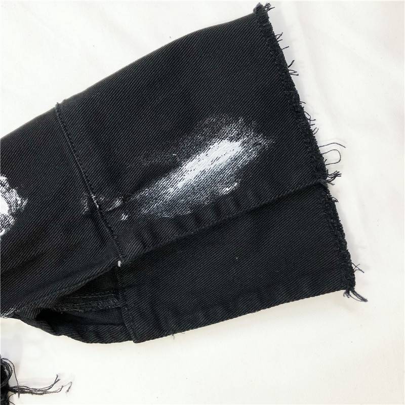 Streetwear Women Denim Jacket Graffiti Print OUT0803