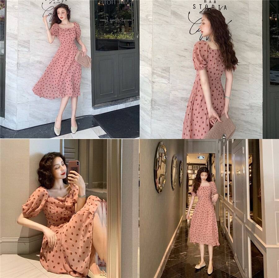 2021 Summer Vintage Maxi Dress Mesh OUT0804 2021 Summer Vintage Maxi Dress Mesh OUT0804