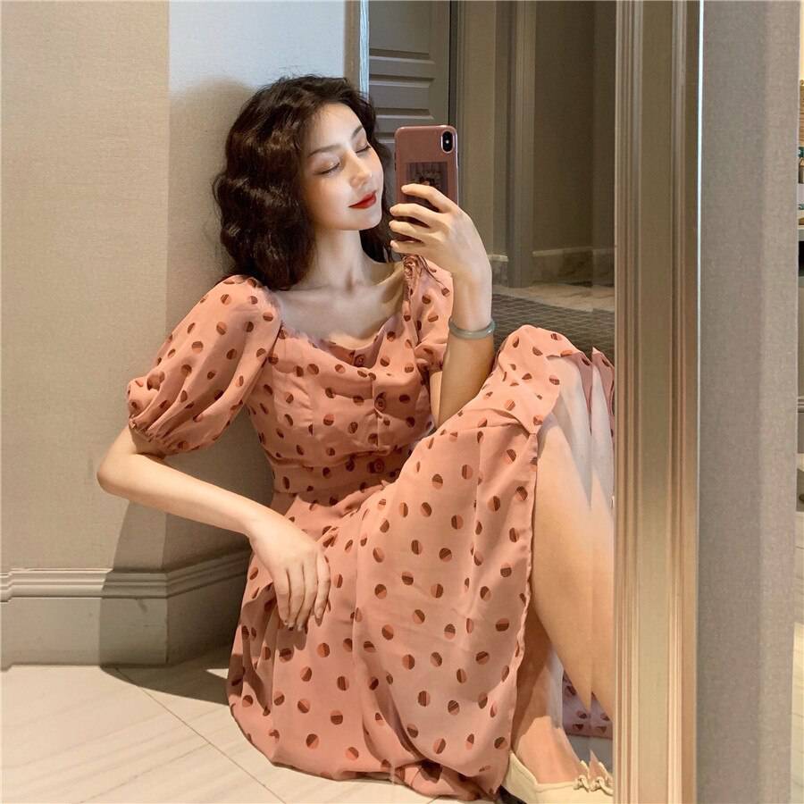 2021 Summer Vintage Maxi Dress Mesh OUT0804 2021 Summer Vintage Maxi Dress Mesh OUT0804