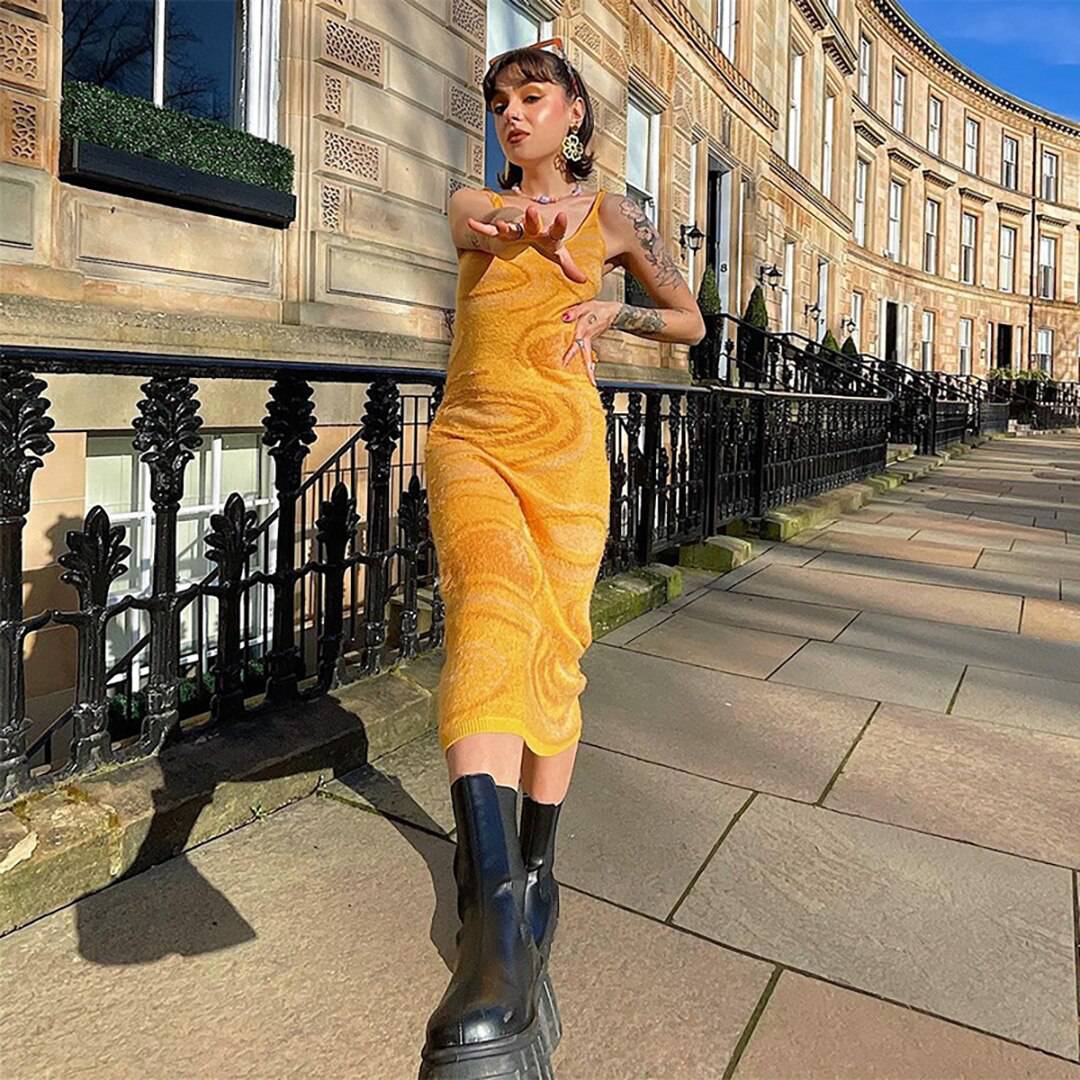 FREE SHIPPING Knitted Bodycon Dress Paisley Print OUT0805 FREE SHIPPING Knitted Bodycon Dress Paisley Print OUT0805