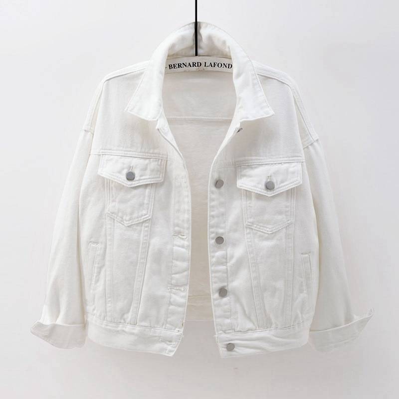 FREE SHIPPING Pink Yellow Purple Solid Color Jeans Jacket OUT0807