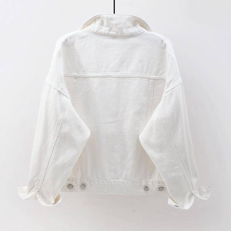 FREE SHIPPING Pink Yellow Purple Solid Color Jeans Jacket OUT0807