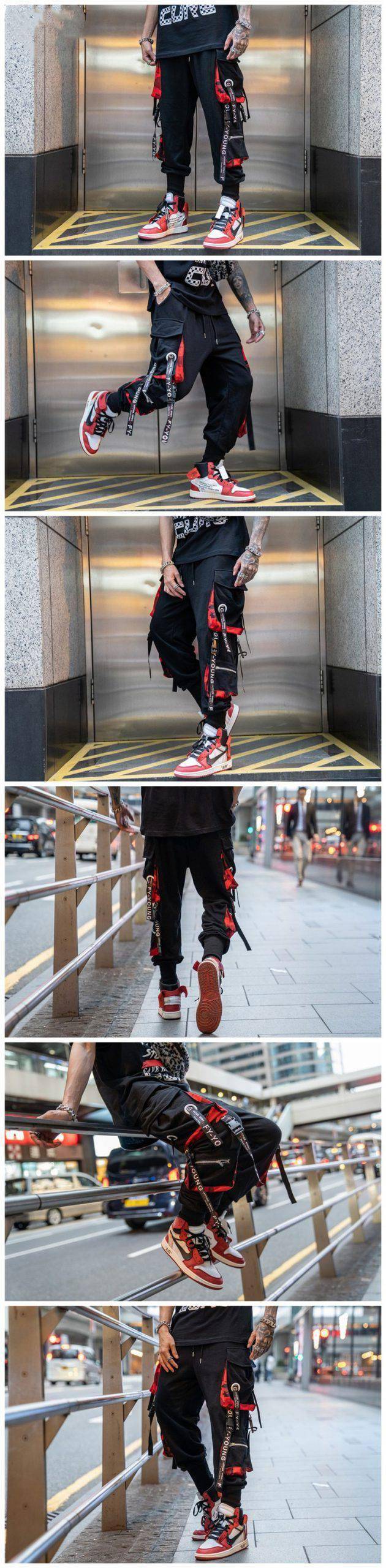 Street Fashion Harem Pants Hip Hop Style Full Pocket OUT0811