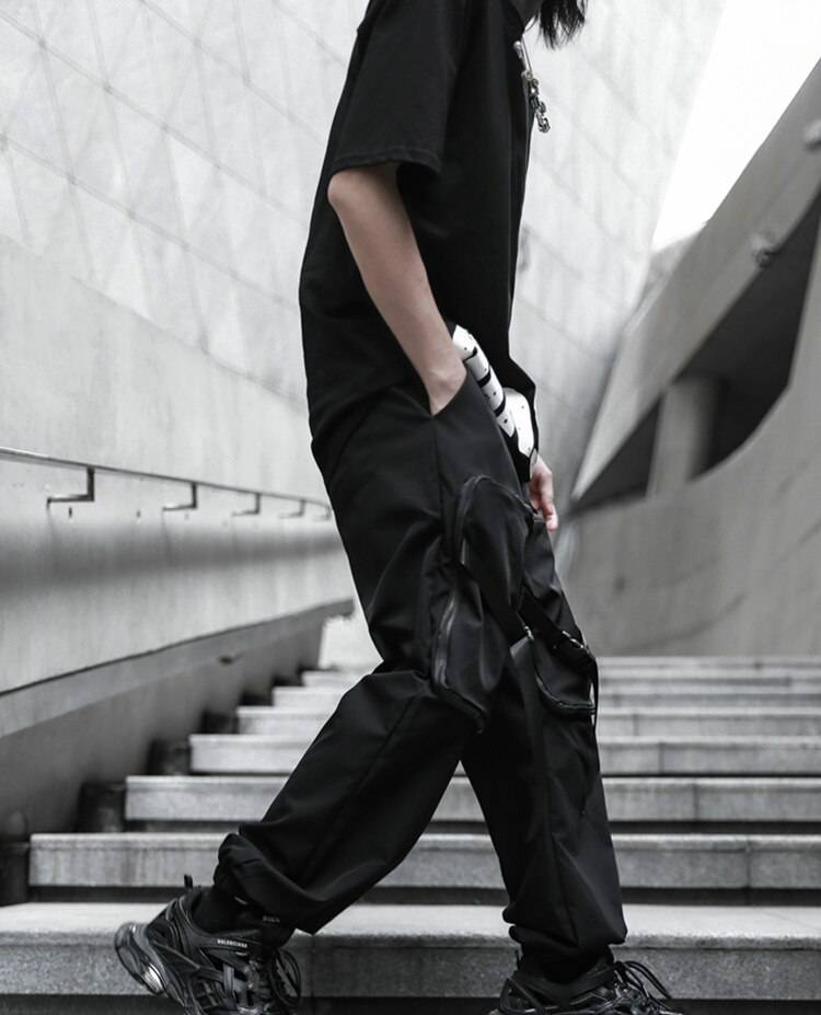 Streetwear Casual Harem Pants Side Straps And Pocket OUT0812