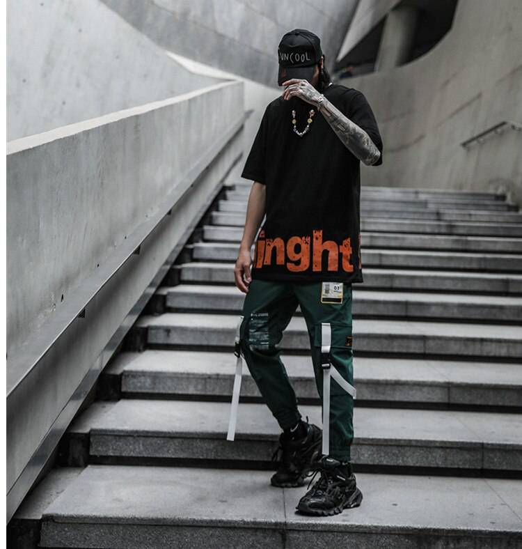 Streetwear Casual Harem Pants Side Straps And Pocket OUT0812