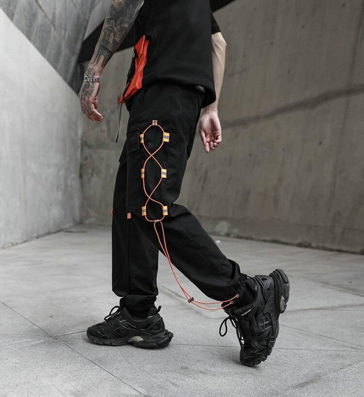 Men Multi-pocket Elastic Waist Harem Pant Men Streetwear Punk Hip Hop Casual Trousers Joggers Male Pants 2021 New Dropshipping