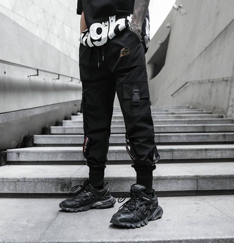 Streetwear Casual Harem Pants Side Straps And Pocket OUT0812