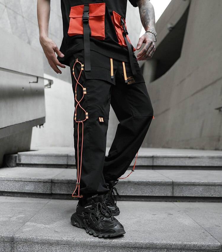 Men Multi-pocket Elastic Waist Harem Pant Men Streetwear Punk Hip Hop Casual Trousers Joggers Male Pants 2021 New Dropshipping