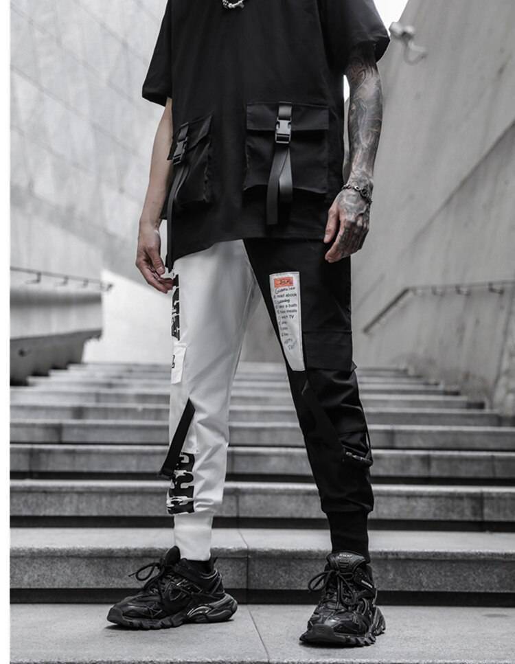 Men Multi-pocket Elastic Waist Harem Pant Men Streetwear Punk Hip Hop Casual Trousers Joggers Male Pants 2021 New Dropshipping
