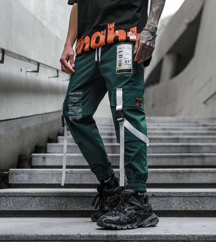 Streetwear Casual Harem Pants Side Straps And Pocket OUT0812