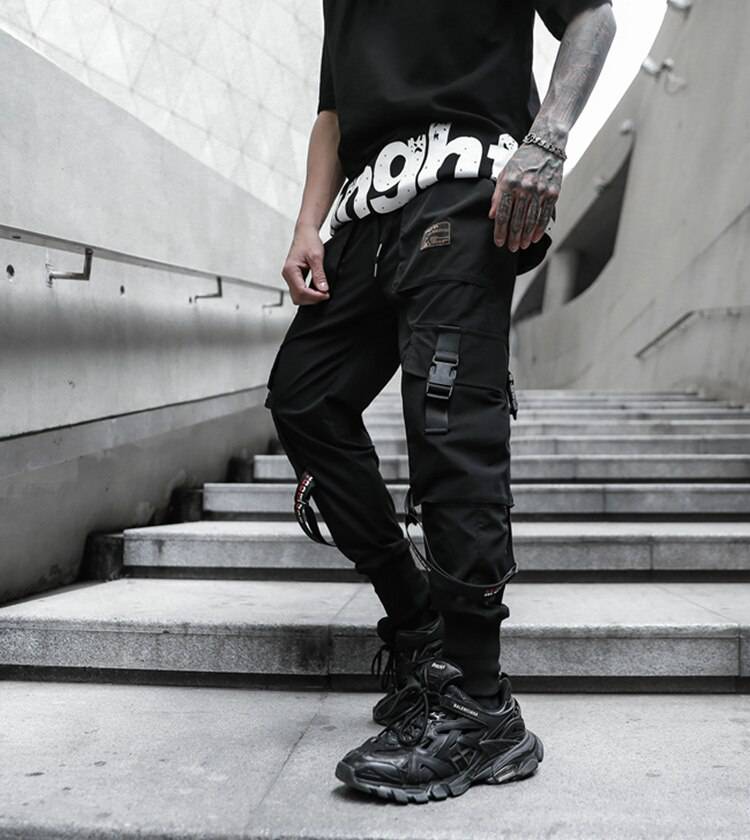 Streetwear Casual Harem Pants Side Straps And Pocket OUT0812