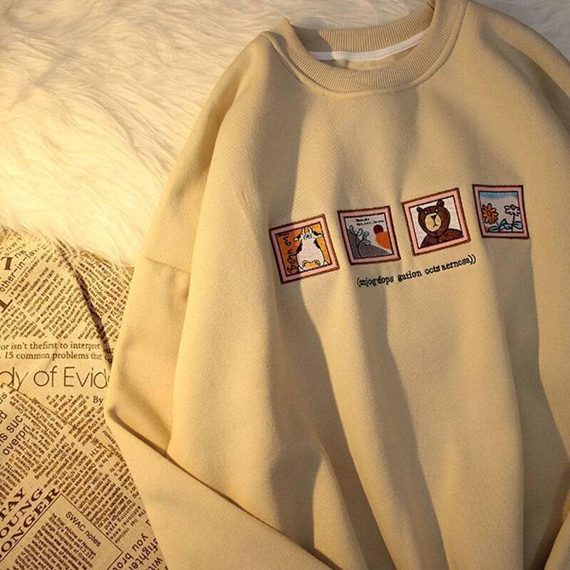 Winter Thick Round Neck Sweatshirt Harajuku OUT0814 Winter Thick Round Neck Sweatshirt Harajuku OUT0814