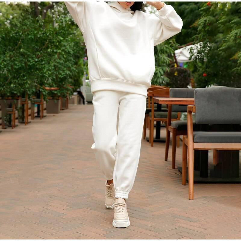FREE SHIPPING Women Elegant Solid Sets Hoodie And Long Pants OUT0819