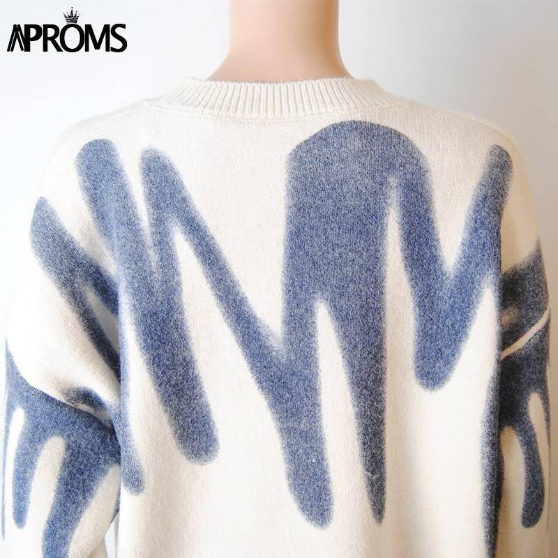 Aproms Elegant Green Striped Print Oversized Pullovers Women Winter O-Neck Loose Long Sweaters Streetwear Warm Outerwear 2021 Aproms Elegant Green Striped Print Oversized Pullovers Women Winter O-Neck Loose Long Sweaters Streetwear Warm Outerwear 2021
