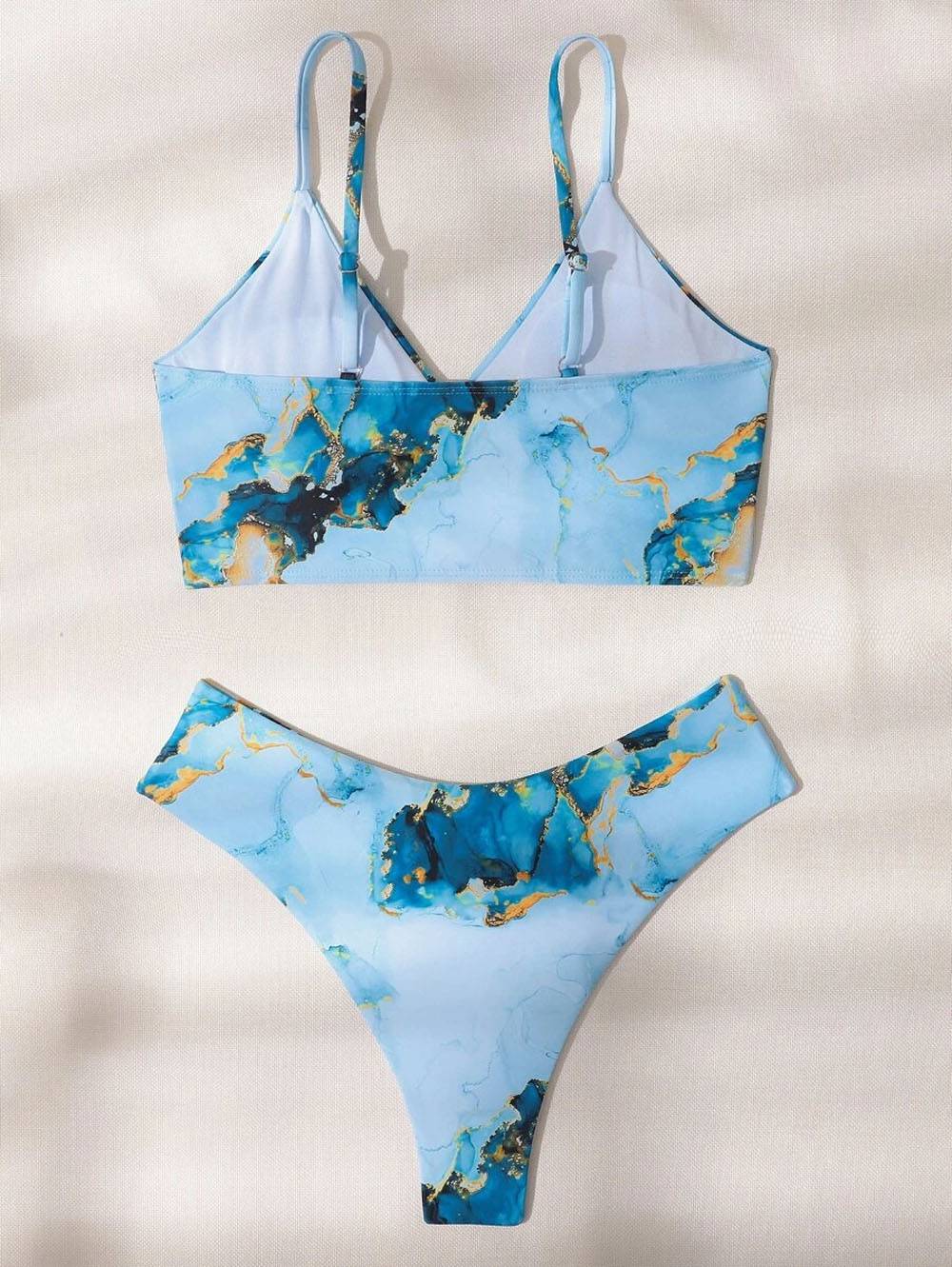 2021 New Marble Print Push up Bikinis OUT0821