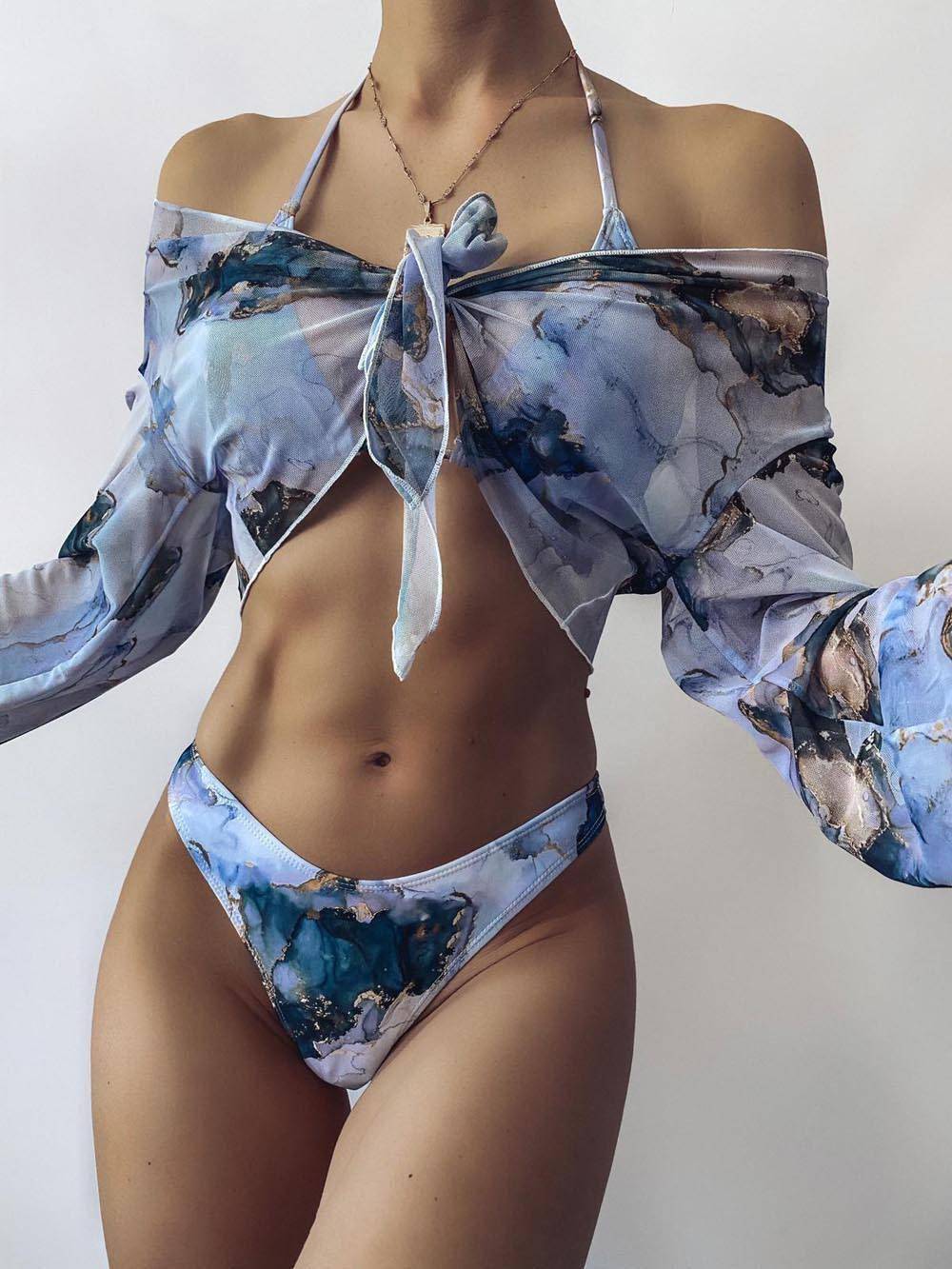 2021 New Marble Print Push up Bikinis OUT0821 2021 New Marble Print Push up Bikinis OUT0821