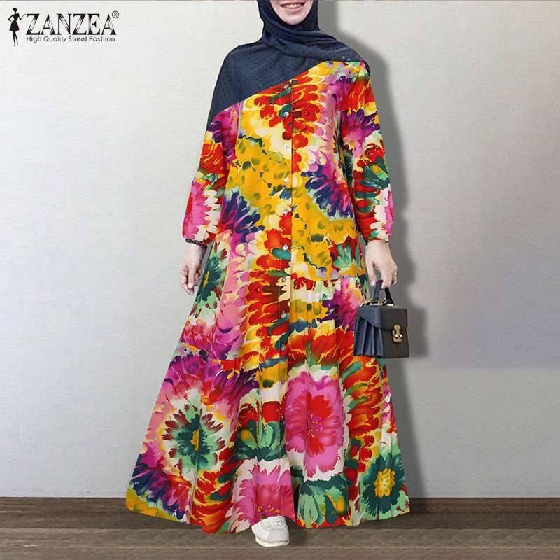 FREE SHIPPING Dubai Abaya Turkey Vintage Floral Dress OUT0829