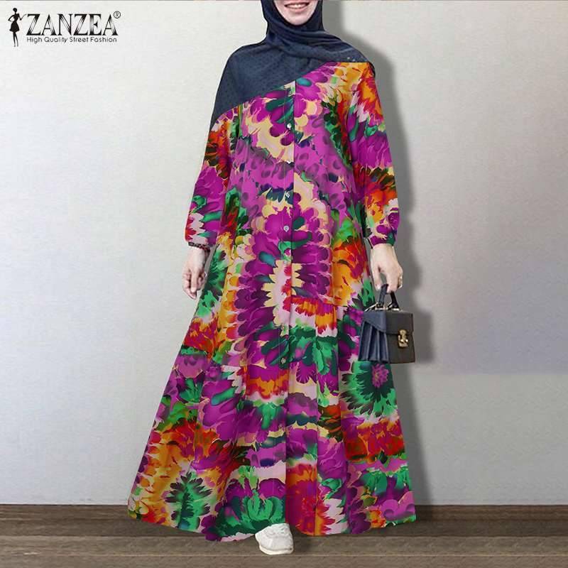 FREE SHIPPING Dubai Abaya Turkey Vintage Floral Dress OUT0829