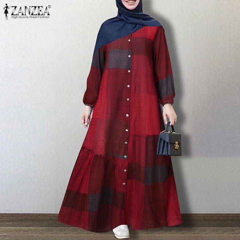FREE SHIPPING Dubai Abaya Turkey Vintage Floral Dress OUT0829