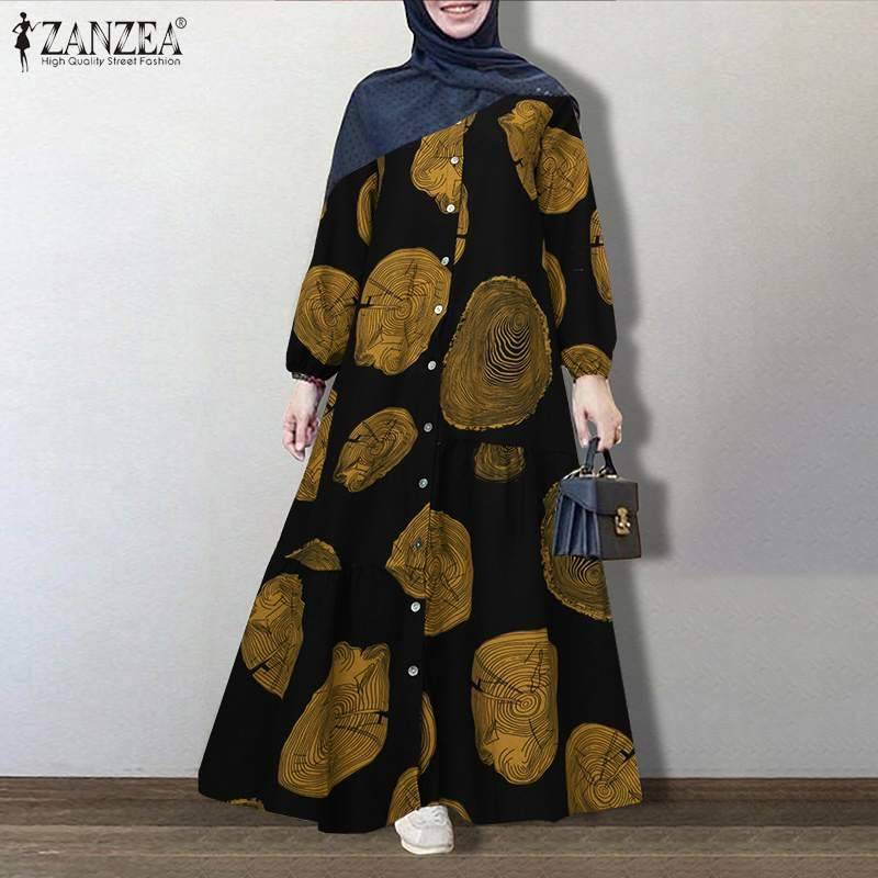 FREE SHIPPING Dubai Abaya Turkey Vintage Floral Dress OUT0829