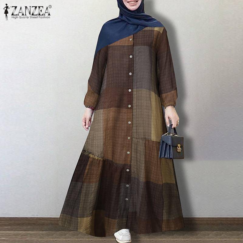 FREE SHIPPING Dubai Abaya Turkey Vintage Floral Dress OUT0829