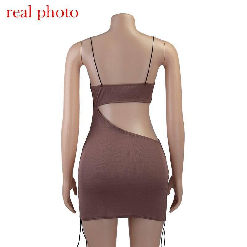 Cryptographic Spaghetti Strap Drawstring Ruched Cut-Out Sexy Backless Mini Dress for Women Club Party Sleeveless Dresses Bodycon Cryptographic Spaghetti Strap Drawstring Ruched Cut-Out Sexy Backless Mini Dress for Women Club Party Sleeveless Dresses Bodycon