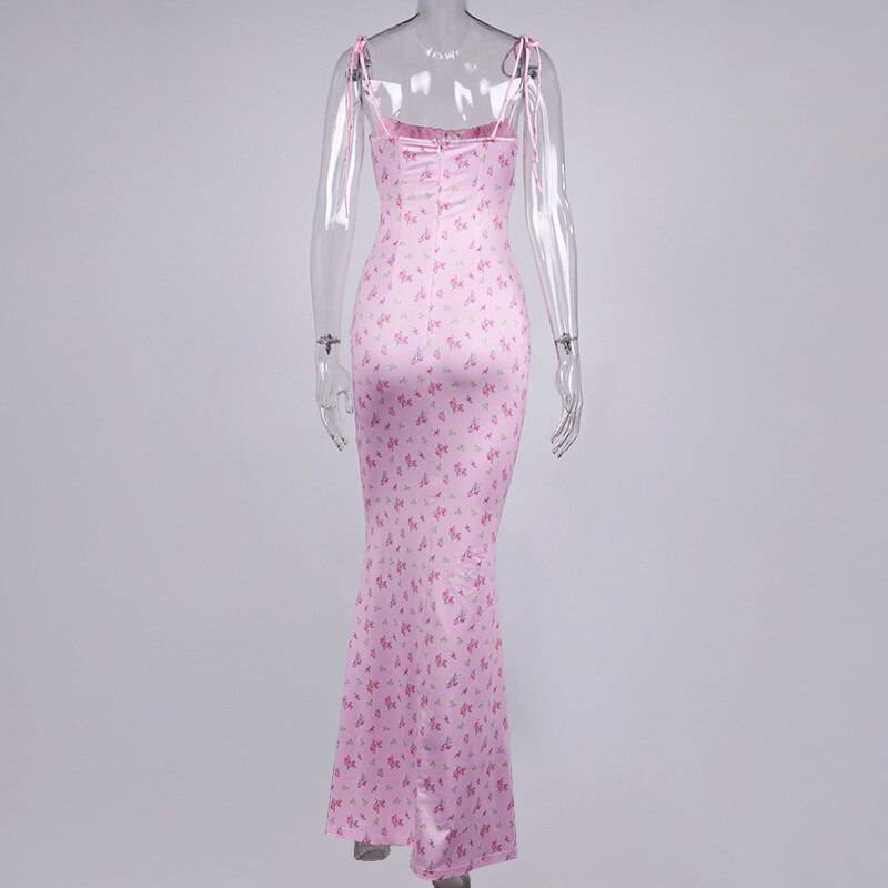 FREE SHIPPING Maxi Dress Floral Print Elegant Vintage OUT0837