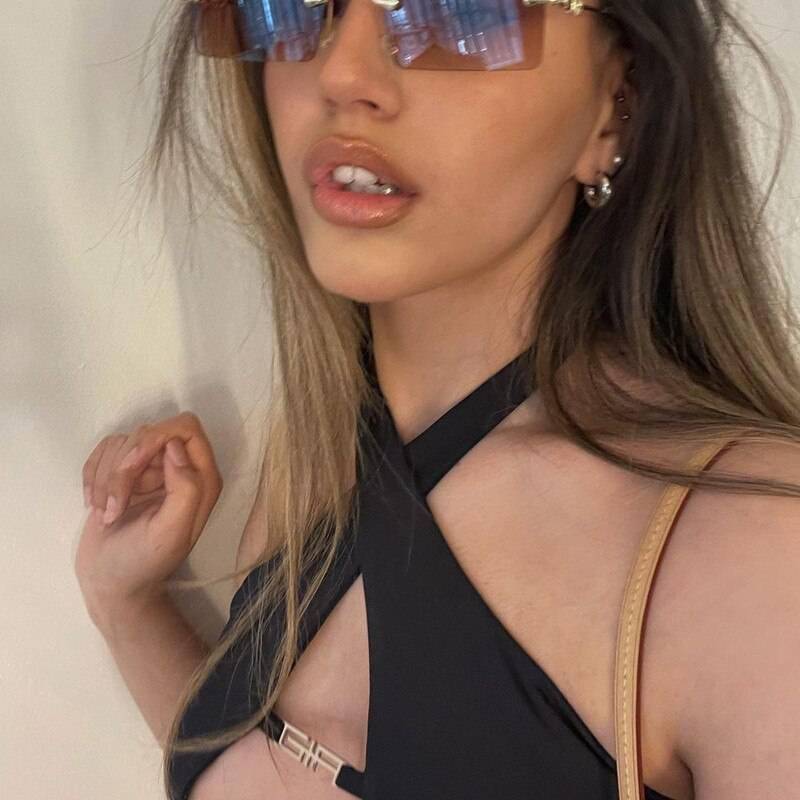 FREE SHIPPING Halter Crop Tops Metal Chain Club Party Outfits OUT0839