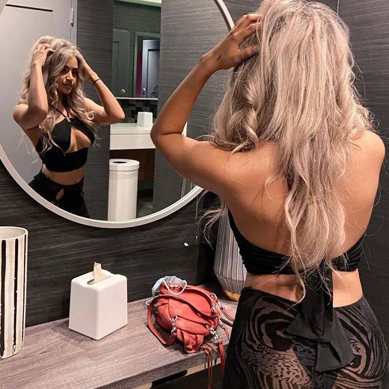 FREE SHIPPING Festival Fashion Outfits Halter Crop Top And Mini Skirts OUT0841