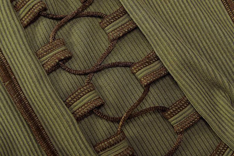 2020 Backless Halter Ribbed Tie Front Top Women Long Sleeve Hollow Out Lace Up T Shirts Patchwork Sexy Bodycon Y2K Crop Top