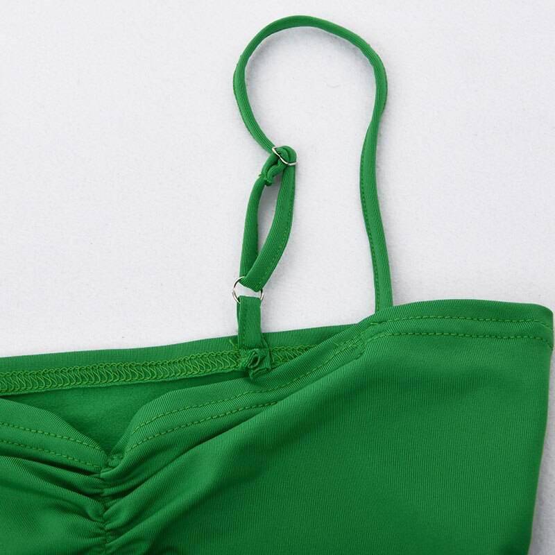 Articat Two Piece Sexy Pleated Party Dress Women Spaghetti Strap Backless Slinny Pencil Christmas Dress Casual Dress Vestidos