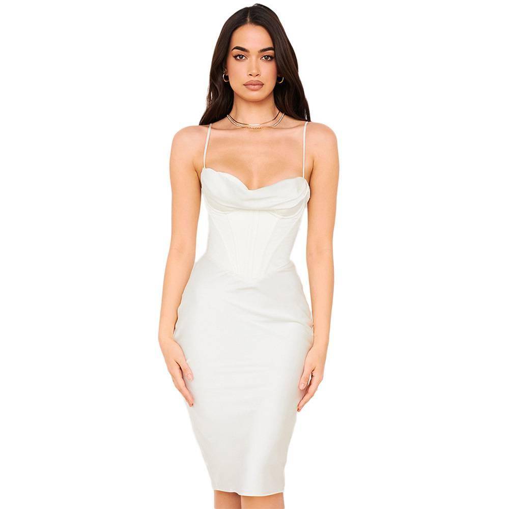 2021 Satin Bodycon Dress Celebrity Evening Club Dresses OUT0854