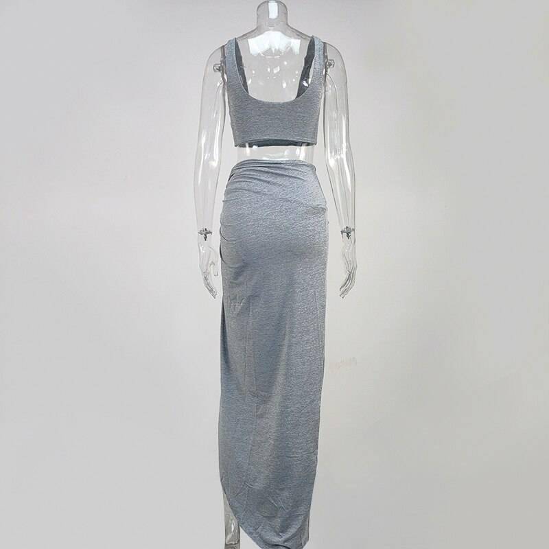 NewAsia Sexy Party 2 Piece Set Women Plus Size Crop Top Twist Side Split Long Skirts Matching Sets Club Two Piece Outfits 2021 NewAsia Sexy Party 2 Piece Set Women Plus Size Crop Top Twist Side Split Long Skirts Matching Sets Club Two Piece Outfits 2021
