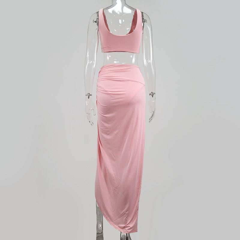 NewAsia Sexy Party 2 Piece Set Women Plus Size Crop Top Twist Side Split Long Skirts Matching Sets Club Two Piece Outfits 2021 NewAsia Sexy Party 2 Piece Set Women Plus Size Crop Top Twist Side Split Long Skirts Matching Sets Club Two Piece Outfits 2021