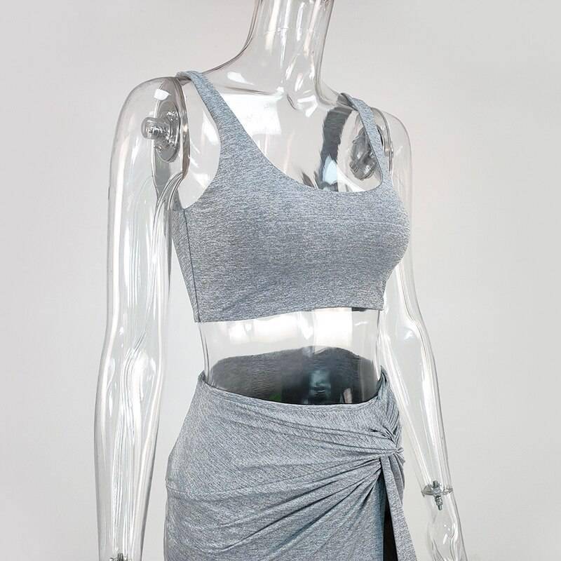 NewAsia Sexy Party 2 Piece Set Women Plus Size Crop Top Twist Side Split Long Skirts Matching Sets Club Two Piece Outfits 2021 NewAsia Sexy Party 2 Piece Set Women Plus Size Crop Top Twist Side Split Long Skirts Matching Sets Club Two Piece Outfits 2021