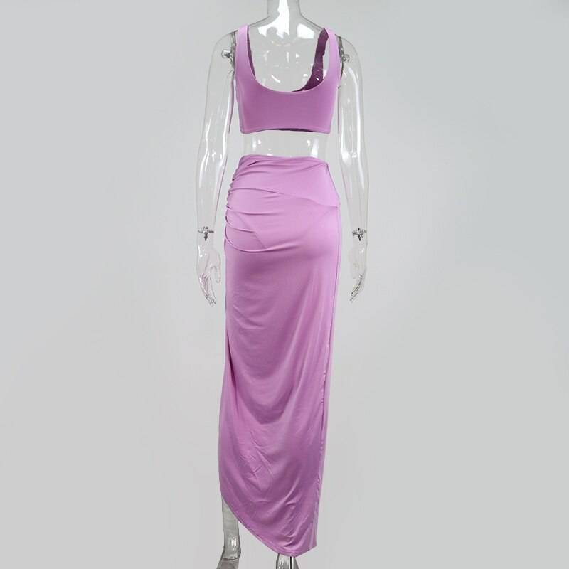 NewAsia Sexy Party 2 Piece Set Women Plus Size Crop Top Twist Side Split Long Skirts Matching Sets Club Two Piece Outfits 2021 NewAsia Sexy Party 2 Piece Set Women Plus Size Crop Top Twist Side Split Long Skirts Matching Sets Club Two Piece Outfits 2021