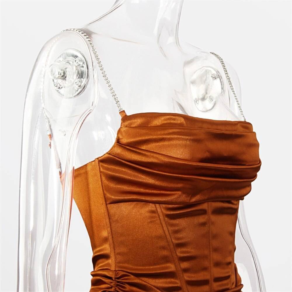 Townlike Pleated Sling Bodycon Bandage Dress Women Midi Diamond Sexy Party Dresses 2020 Satin Strapless Summer Dresses Vestidos Townlike Pleated Sling Bodycon Bandage Dress Women Midi Diamond Sexy Party Dresses 2020 Satin Strapless Summer Dresses Vestidos