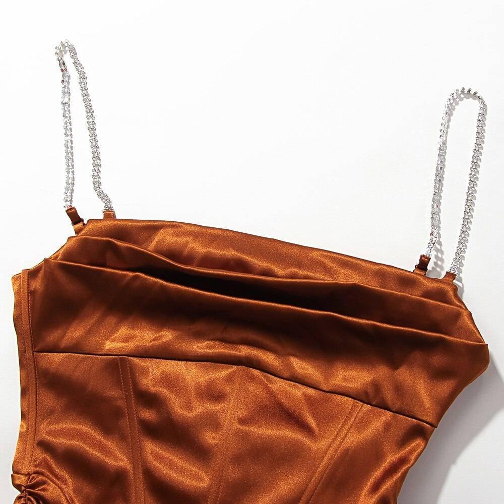 Townlike Pleated Sling Bodycon Bandage Dress Women Midi Diamond Sexy Party Dresses 2020 Satin Strapless Summer Dresses Vestidos Townlike Pleated Sling Bodycon Bandage Dress Women Midi Diamond Sexy Party Dresses 2020 Satin Strapless Summer Dresses Vestidos