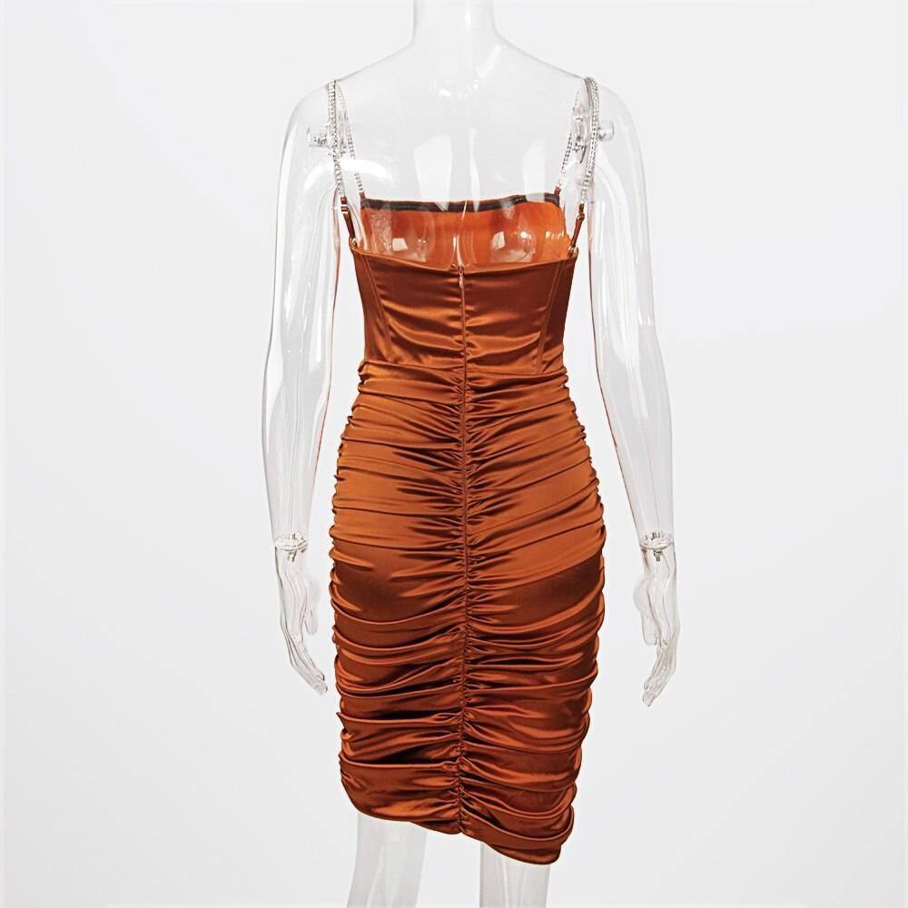 Townlike Pleated Sling Bodycon Bandage Dress Women Midi Diamond Sexy Party Dresses 2020 Satin Strapless Summer Dresses Vestidos Townlike Pleated Sling Bodycon Bandage Dress Women Midi Diamond Sexy Party Dresses 2020 Satin Strapless Summer Dresses Vestidos