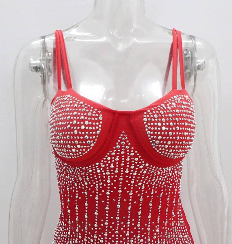 Kricesseen Sexy Sequin Glitter Crystal Midi Dress Vestido Women Sleeveless Strap Bodycon See Through Party Club Dresses Kricesseen Sexy Sequin Glitter Crystal Midi Dress Vestido Women Sleeveless Strap Bodycon See Through Party Club Dresses
